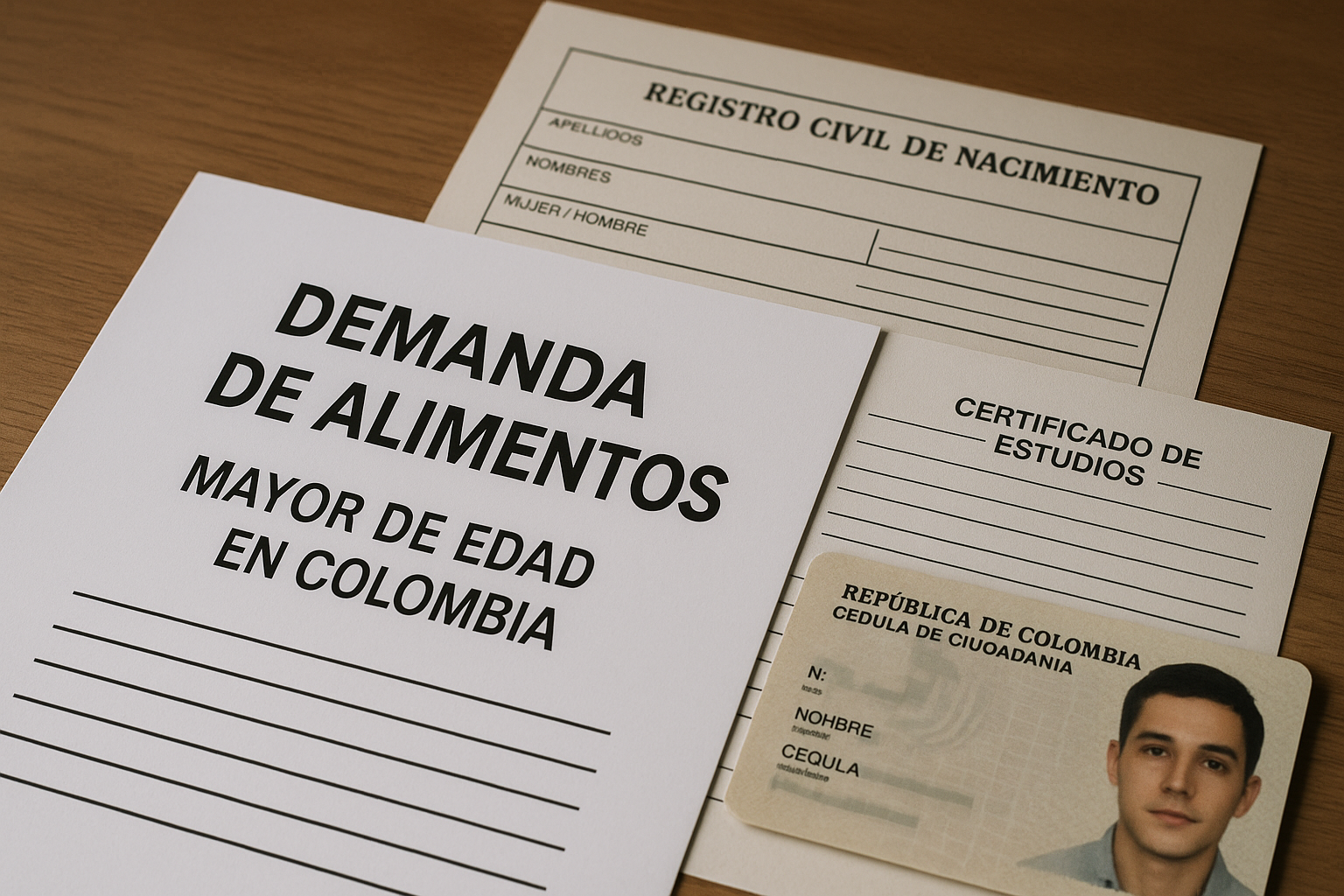 Documentos para demanda de alimentos en mayores de edad en Colombia